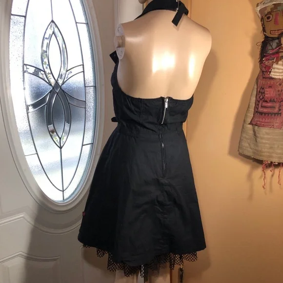 Royal Bones Black Moto Dress By Daang Goodman Size S - Picture 8 of 8